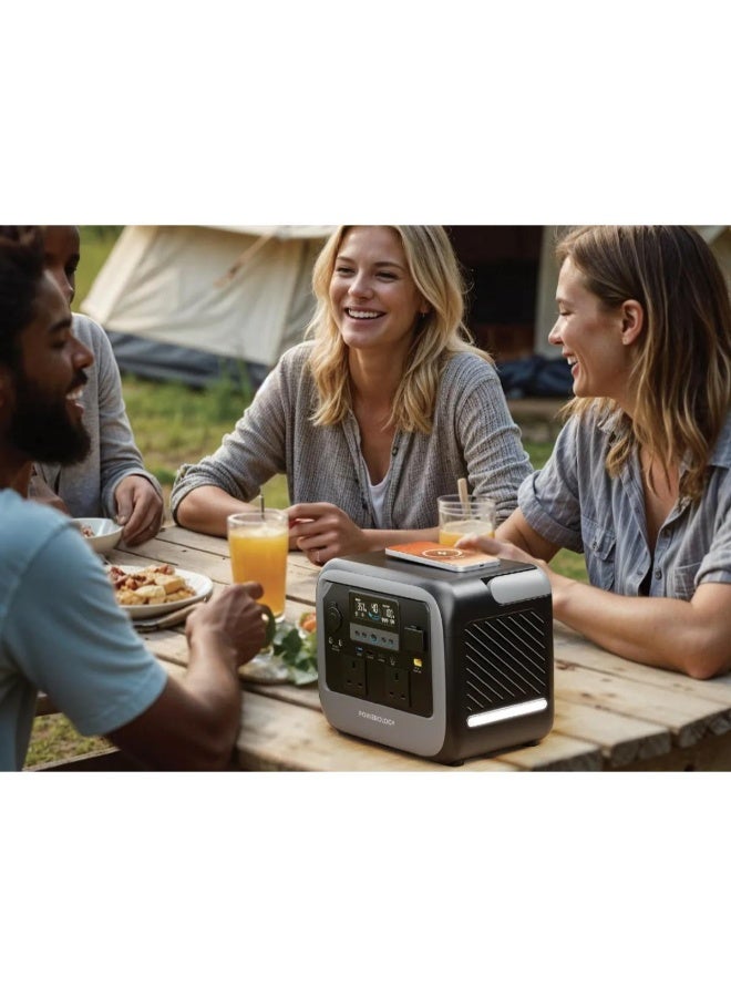 باورولوجي محطة طاقة محمولة Powerology Pater II بقدرة 700 واط وسعة 472.5 واط ساعة مع وظيفة مزود الطاقة غير المنقطع (UPS) والشحن الشمسي واللاسلكي. - Image 4