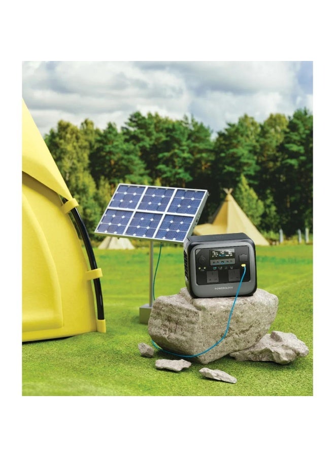 باورولوجي محطة طاقة محمولة Powerology Pater II بقدرة 700 واط وسعة 472.5 واط ساعة مع وظيفة مزود الطاقة غير المنقطع (UPS) والشحن الشمسي واللاسلكي. - Image 2