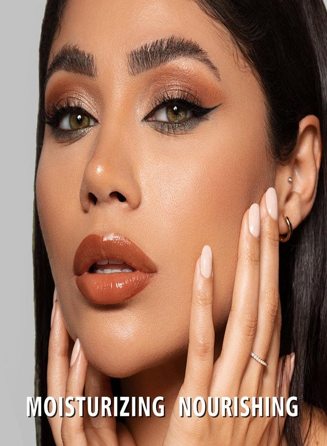 MAKI YIKA Moisture Light Brown Lipstick for Women Hydrate Lip Gloss for Dry Cracked Lips Weightless Glossy Lip Color Juicy Finish,MA050 Milk Brown - Image 3