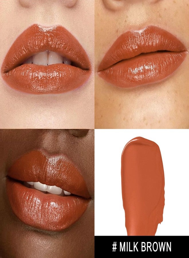 MAKI YIKA Moisture Light Brown Lipstick for Women Hydrate Lip Gloss for Dry Cracked Lips Weightless Glossy Lip Color Juicy Finish,MA050 Milk Brown - Image 2