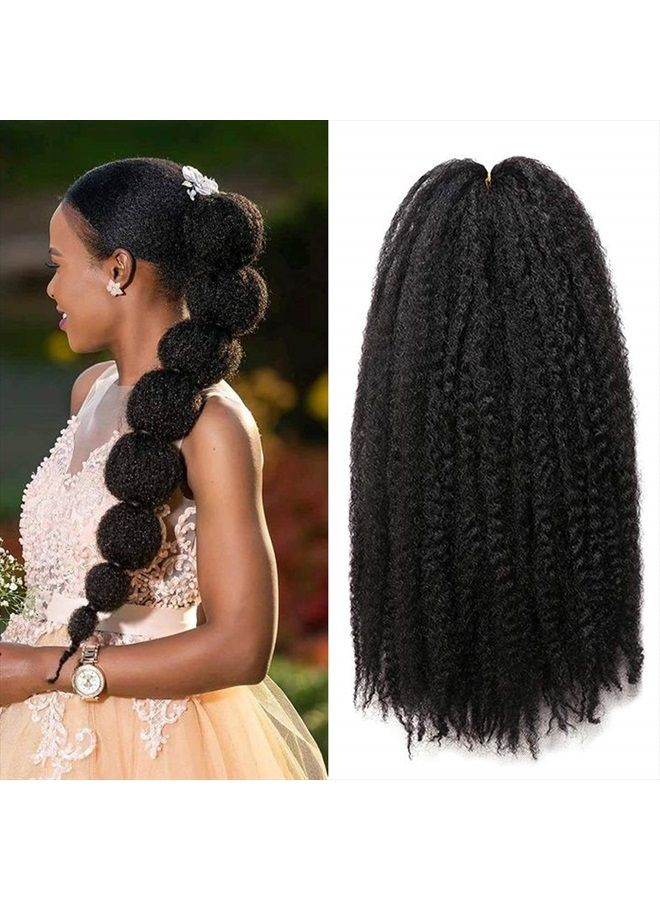 BAISAI 1 Pack 18 Inch Marley Braiding Hair Twists Marley Twist Braids Hair Long Afro Kinky Marley Hair for Butterfly Locs Crochet Hair(1B#) - Image 1