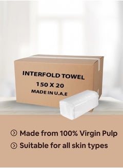 150-Sheet Interfold Tissue Hand Towel 20 Packets | 150x20 = 3000 Sheets