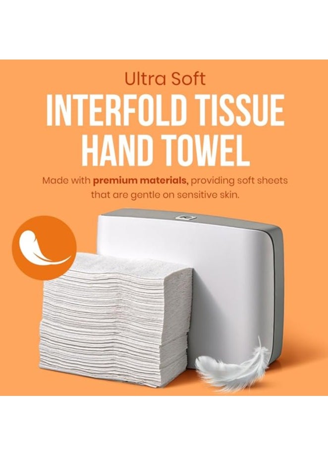 Midwest - 150-Sheet Interfold Tissue Hand Towel 20 Packets | 150x20 = 3000 Sheets - Image 1