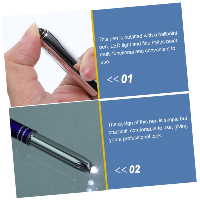 Blue LED Stylus Pen Lightweight for Touch Screen Tablets Smartphones Low Light Writing - Image 4