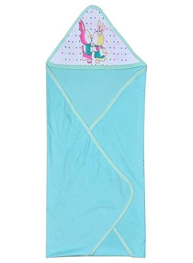 Little Fish Baby's Hooded Soft Fleece Bath Towel Wrapper (Green) - Image 1
