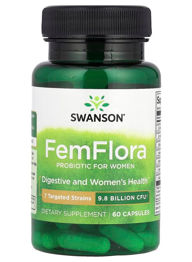 SWANSON FemFlora Probiotic For Women 9.8 Billion CFU 60 Capsules