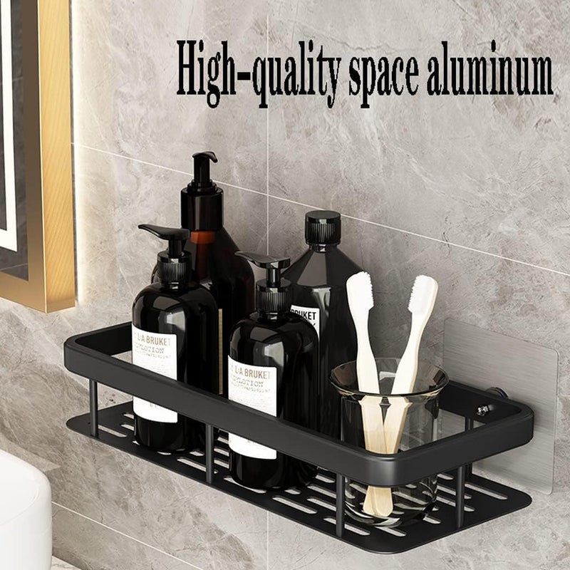 DARDRIS Self-Adhesive alluminium Bathroom Shelf | Multipurpose Wall Mounted Bathroom Shelf Rack | Aluminium Bathroom Shelf for Wall, Bathroom Organiser Without Drill - Image 1