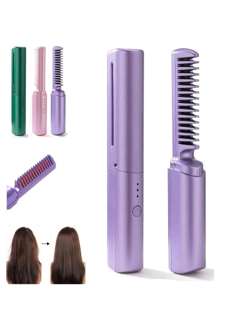 Generic Cordless Hair Straightener Brush with Portable Heated Comb, Portable Hair Straightening Brush, Long-Life Battery with USB Rechargeable, Portable for Travel, Hot Comb for Hair Straightening for Women  - Image 3