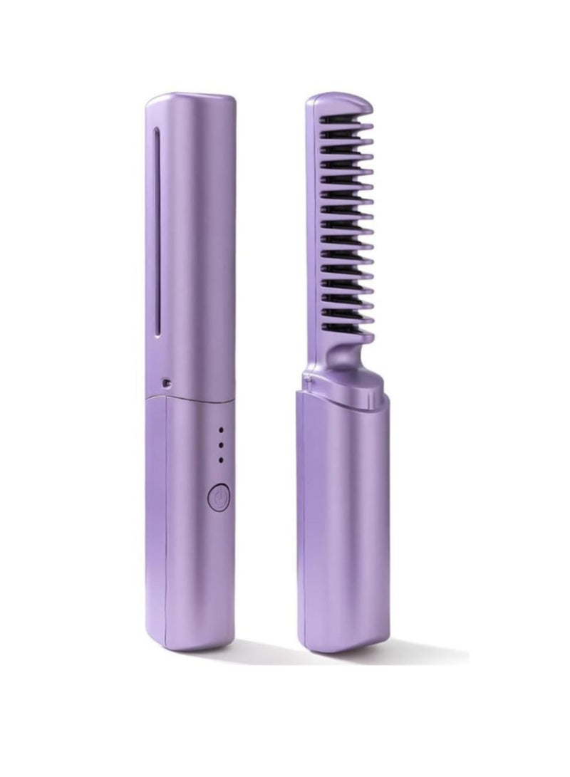 Generic Cordless Hair Straightener Brush with Portable Heated Comb, Portable Hair Straightening Brush, Long-Life Battery with USB Rechargeable, Portable for Travel, Hot Comb for Hair Straightening for Women  - Image 2