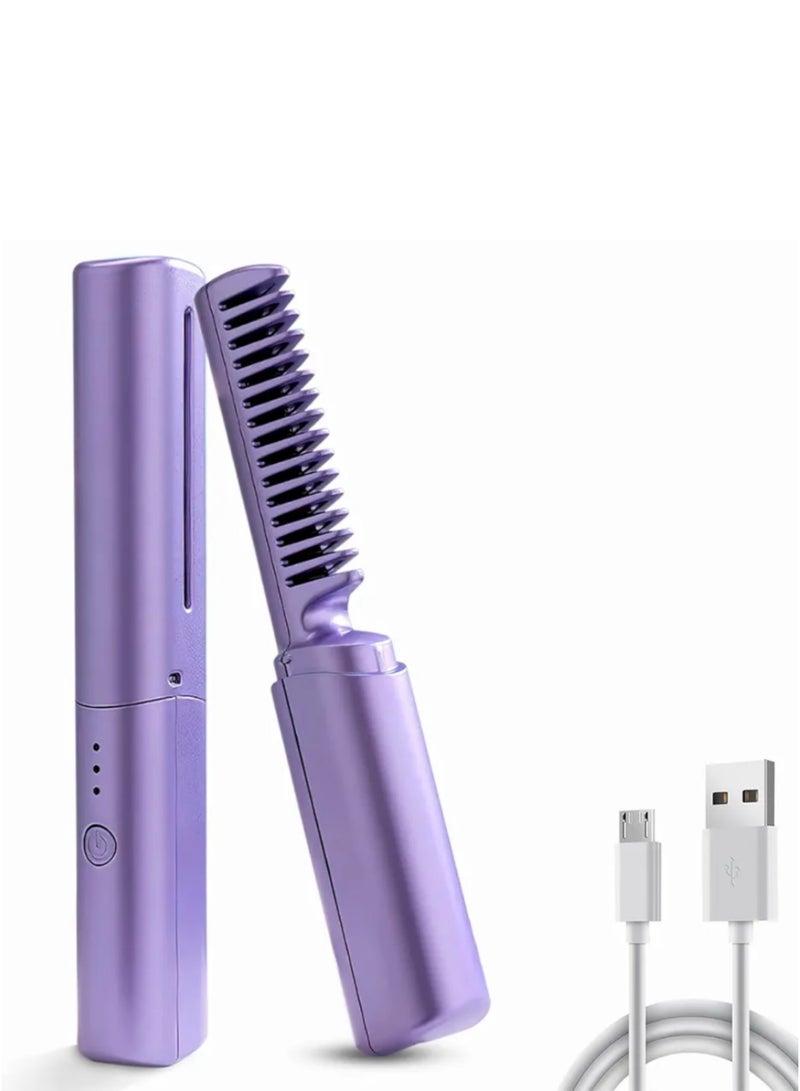 Generic Cordless Hair Straightener Brush with Portable Heated Comb, Portable Hair Straightening Brush, Long-Life Battery with USB Rechargeable, Portable for Travel, Hot Comb for Hair Straightening for Women  - Image 4