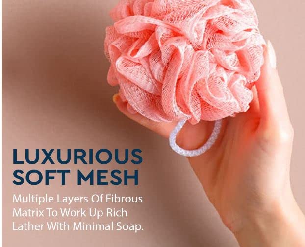 advancedestore Bath Sponge Round Loofah For Women & Men - Pebble - Soft & Fluffy With Multiple Layers of Fibrous Matrix For A Fun Shower Time | Scrub off Dead Skin, Soft Mesh, Gentle Exfoliation-2pcs - Image 5