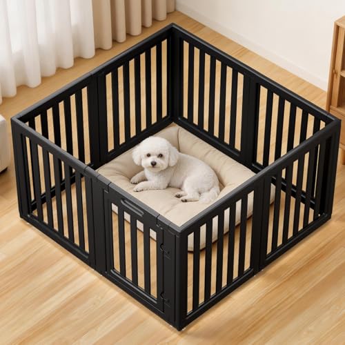 LoveTail Dog Playpen, Clear Dog Pen, Dog Pen Indoor, Easy to Install and Remove Dog Play Pen, Puppy Playpen Suitable for Dogs, Cats,Dog Playpen Indoor (White, 23.6 inch Height, 12 Panels) - Image 1