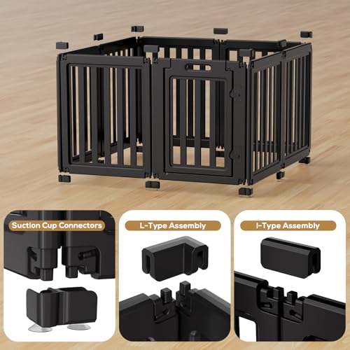 LoveTail Dog Playpen, Clear Dog Pen, Dog Pen Indoor, Easy to Install and Remove Dog Play Pen, Puppy Playpen Suitable for Dogs, Cats,Dog Playpen Indoor (White, 23.6 inch Height, 12 Panels) - Image 4