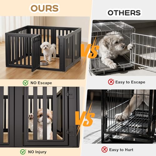 LoveTail Dog Playpen, Clear Dog Pen, Dog Pen Indoor, Easy to Install and Remove Dog Play Pen, Puppy Playpen Suitable for Dogs, Cats,Dog Playpen Indoor (White, 23.6 inch Height, 12 Panels) - Image 2