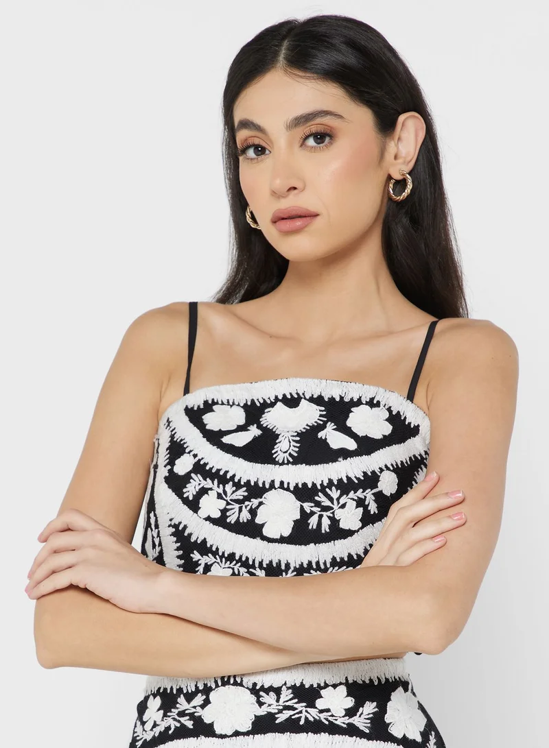 Lauren Ralph Lauren Strappy Printed Crop Top
