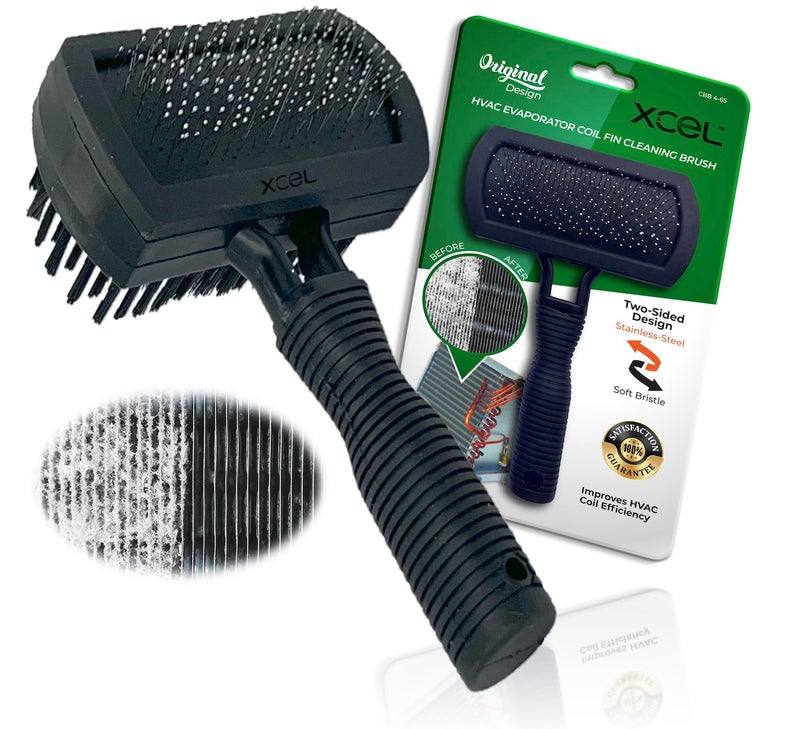 XCEL Advanced HVAC Coil Cleaning Brush for Condenser Evaporator DualSided