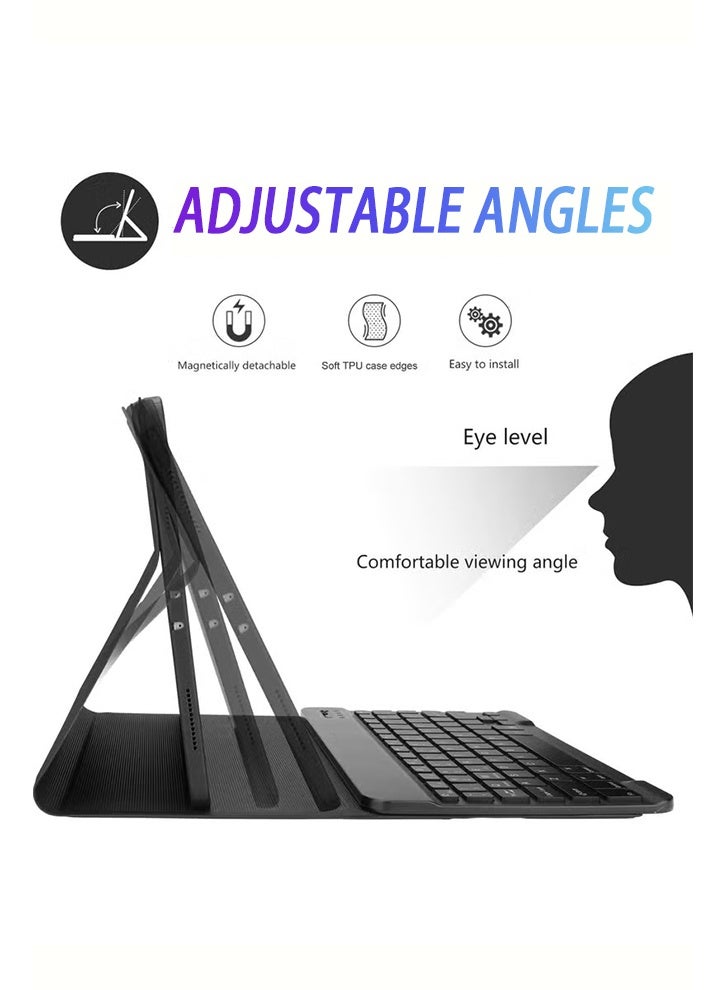 Yaqeen Magic Keyboard Case For iPad Air 13 Inch M3 2025 iPad Air M2 2024 iPad Pro 12.9 Inch(3th 4th 5th 6th Generation)2018-2022 , iPad Keyboard Case With Mouse Set - Anti-Fall Leather, Shockproof Triangle Bracket, Built-In Pen Slot, Flip-Top Smart Wake-Up, AED 89 Gift Set Includes 2-In-1 Screen Protector, Desert Dust Defender, Writing Pen, Leather Case - Pink - Image 4