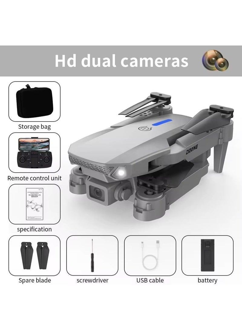 JAJEEK E88 Foldable Drone with 8K HD Dual Camera, Smart Obstacle Avoidance Sensors, Altitude Hold, One-Key Takeoff & Landing, Wi-Fi FPV Live Transmission, Long Battery Life, Lightweight Portable Design for Aerial Photography and Beginners  - Image 3