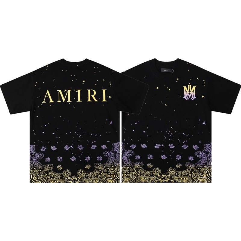 تي شيرت أميري صيفي بأكمام قصيرة للرجال 656 أسود [حرف سائل] - Image 3