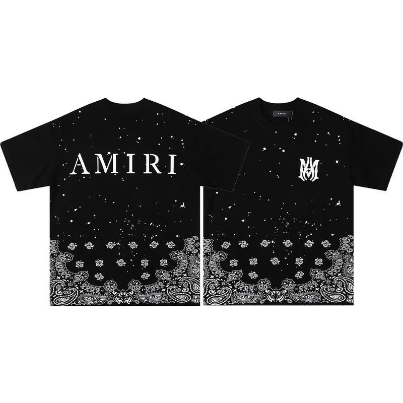 تي شيرت أميري صيفي بأكمام قصيرة للرجال 656 أسود [حرف سائل] - Image 2