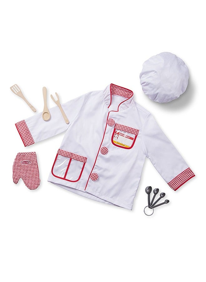 Children Chef Role Play Costume Set Includes Kids Apron,Chef Hat,Mini Kitchen Utensils Suit Cute Dress up Gift Set for 3-8 Year Old - Image 2