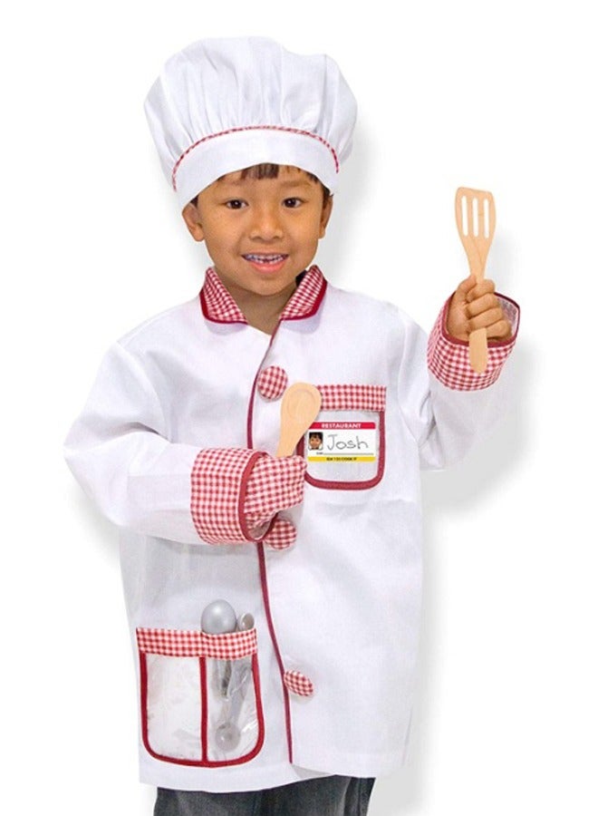 Children Chef Role Play Costume Set Includes Kids Apron,Chef Hat,Mini Kitchen Utensils Suit Cute Dress up Gift Set for 3-8 Year Old - Image 4