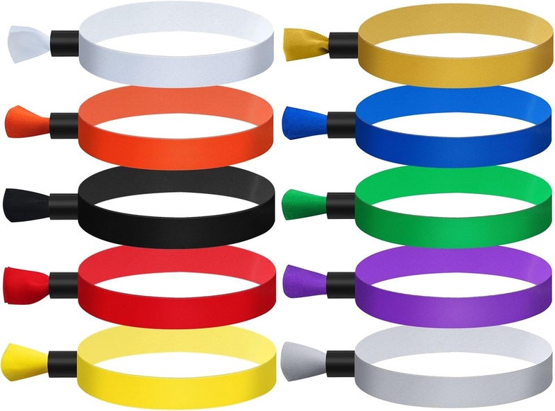 Comflora 100 Pcs Cloth Event Wristband, Disposable Wristbands for Events, Colored Wristbands Events,for Lightweight Concert,Club Entrance Wrist Strap Party Wristband Event (Color : ASSORTED COLOR) - Image 1