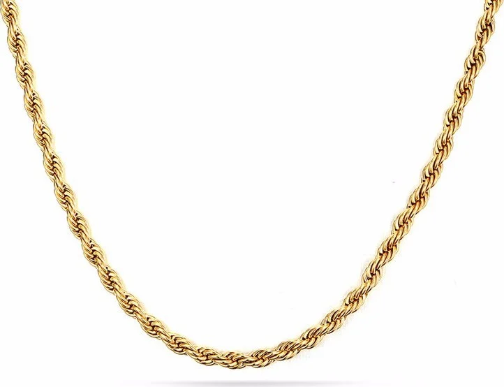 Chavin Yellow Twist Curved Model 3Mm. 75cm. Men's Steel Chain Dt33