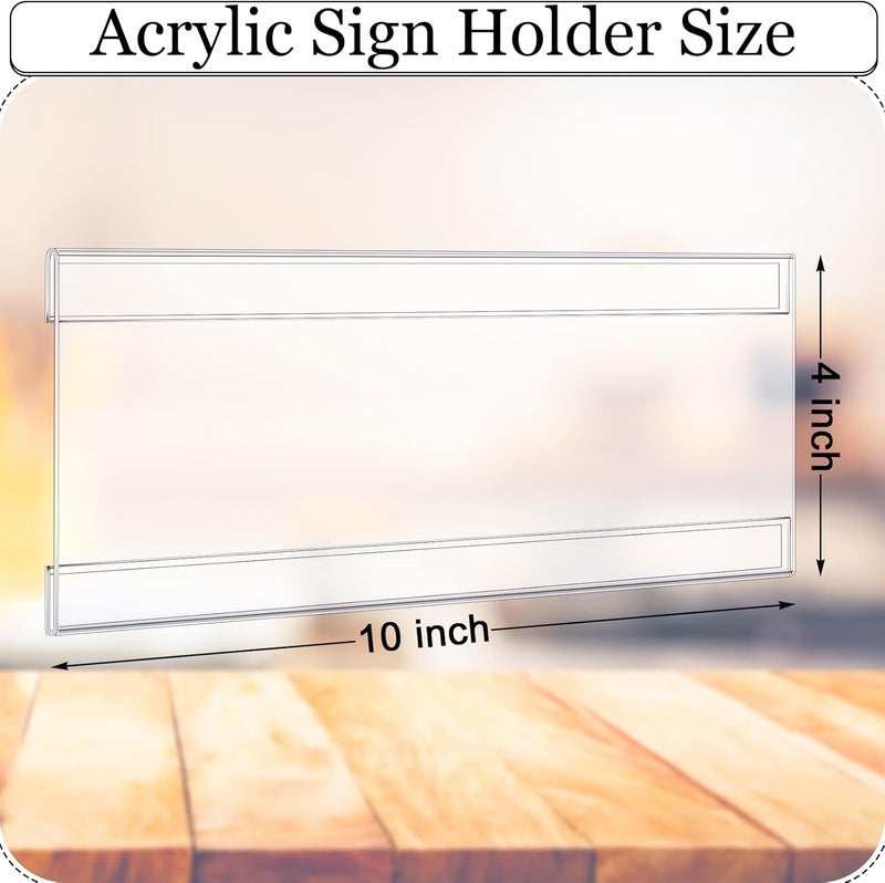 Kathfly 4 Pcs Business License Frame Clear Business Certificate Holder 10 x 4 Inch Acrylic Wall Mount Holder with Tape for Document Office Menu Display No Drilling - Image 2