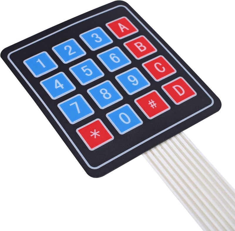 Electrobot 5-Pack 4x4 Matrix Membrane Keypad Ultra-Thin 16-Key Switch Module with Adhesive Backing and 2.54mm Connector for Microcontroller, Rduino, DIY Electronics, and Embedded Projects - Image 2