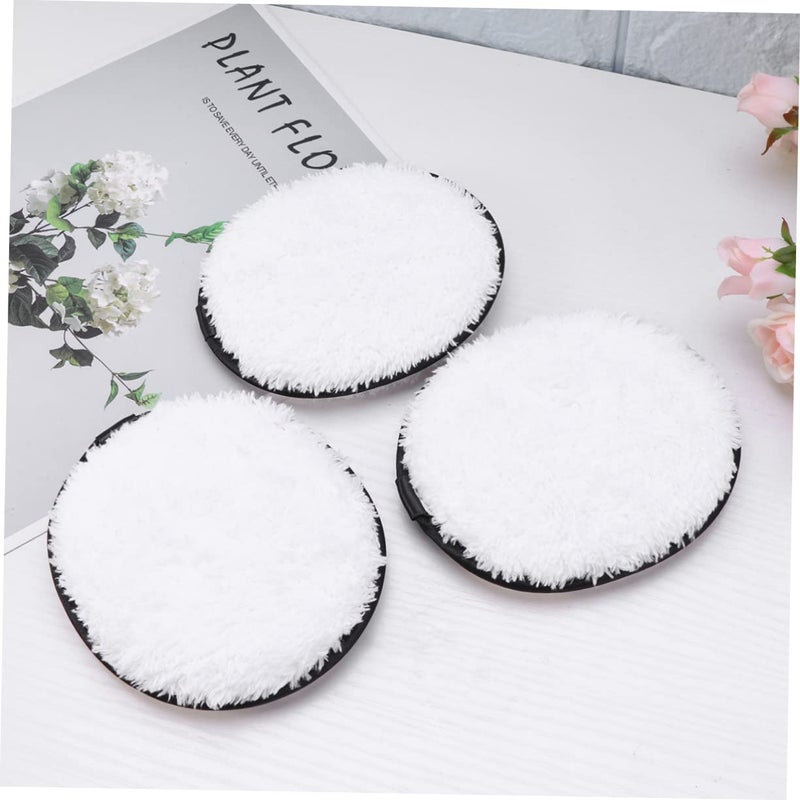 Reusable Microfiber Makeup Remover Towel Pads 3pcs Soft Washable White Oval For All Skin Types - Image 4