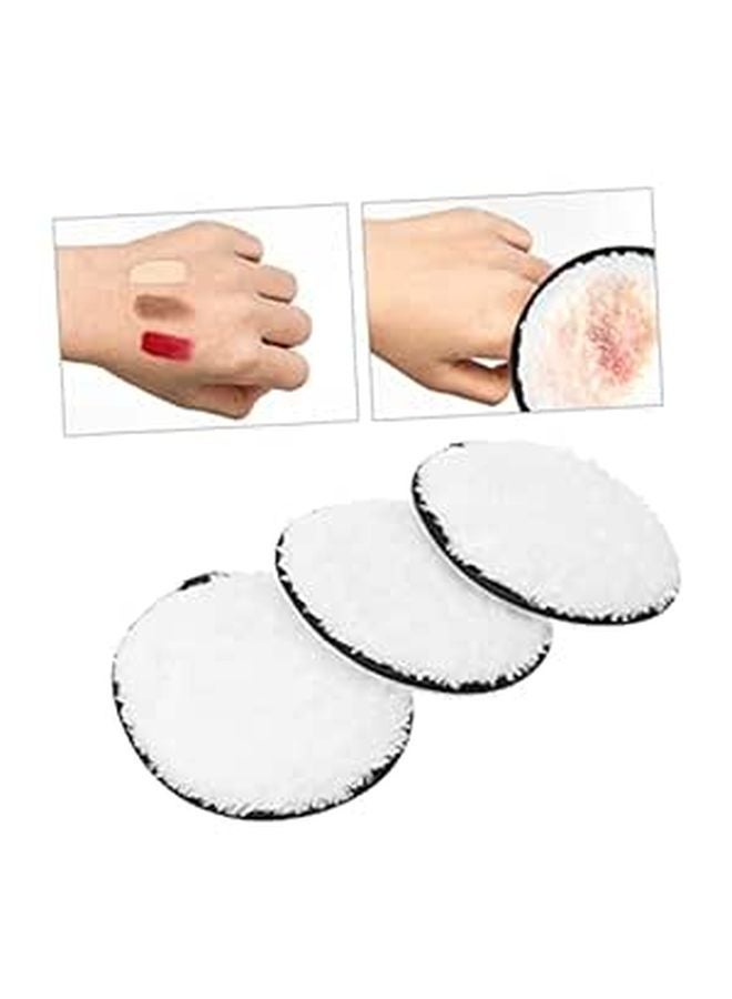 Reusable Microfiber Makeup Remover Towel Pads 3pcs Soft Washable White Oval For All Skin Types - Image 1