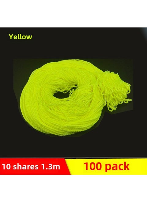 悠悠球绳子24股彩绳 溜溜球配件 Yoyo球10股比赛绳子20条垒德株-颜色:10股黄100条130cm