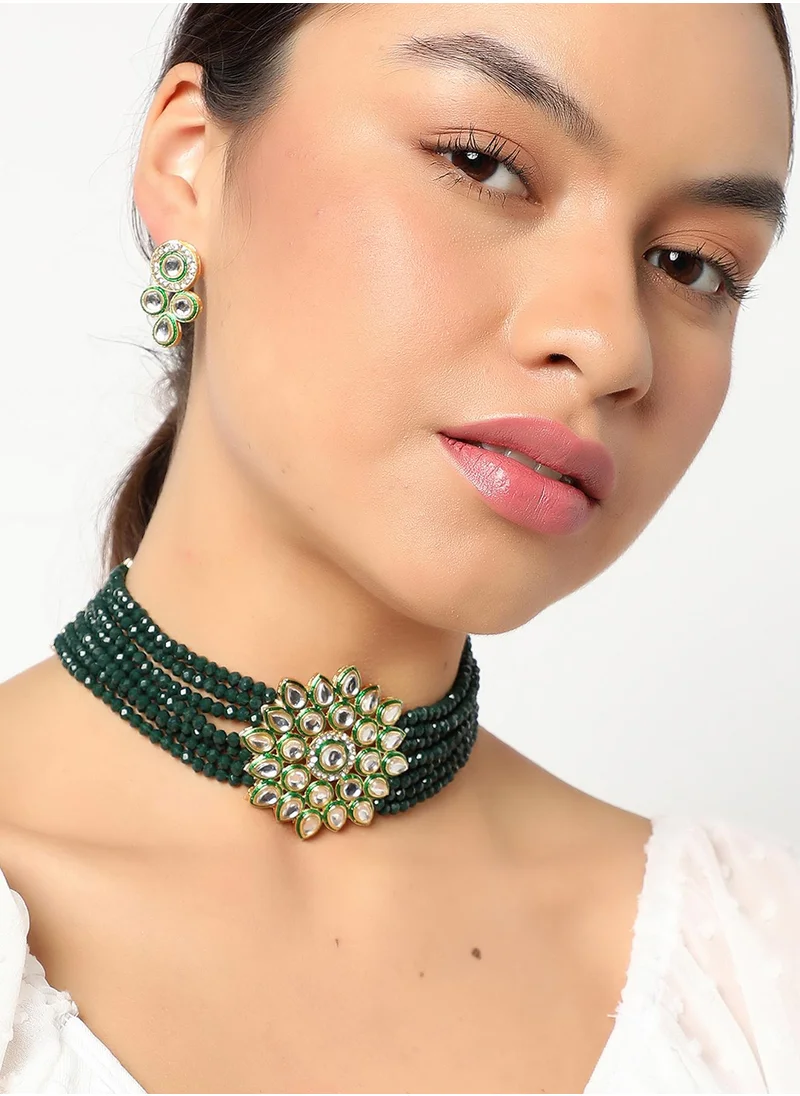 SOHI Beads Kundan Jewellery Set