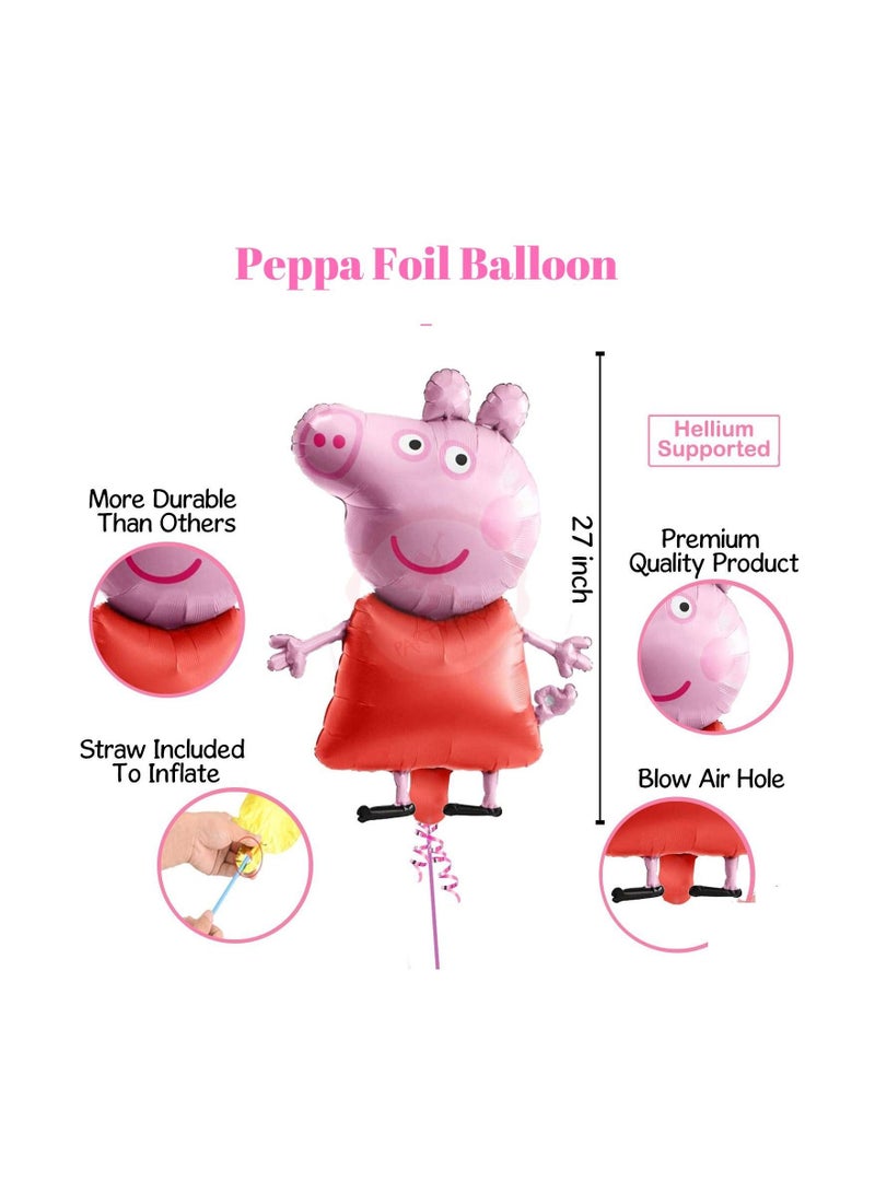 هايلاند 5 قطع بالون من رقائق البيبا لتزيين أعياد الميلاد بموضوع بيبا - Image 2