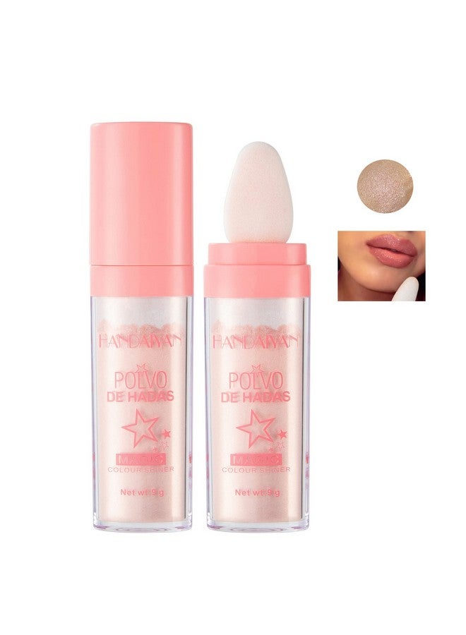AKARY Body Glitter, Fairy Polvo De Hadas Shimmer Face Highlighter Powder & Blush Stick, Instant Glow Luminizer Duo, Glitter Face Hair High Gloss, Sparkle Smudge-Proof Highlighter Stick Party Makeup (#02 Fairy Pink)