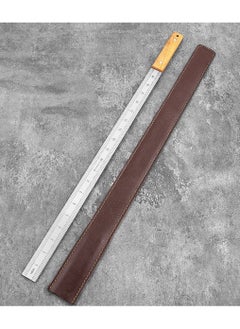 Hanghaijia 5mm Thick Manganese Steel Hardened Centimeter Inch Dual Scale Measuring Tool Ruler with Holster with Handle  - Image 1