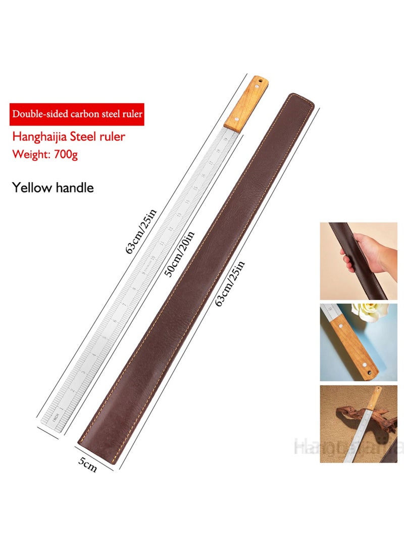 Hanghaijia 5mm Thick Manganese Steel Hardened Centimeter Inch Dual Scale Measuring Tool Ruler with Holster with Handle - Image 4
