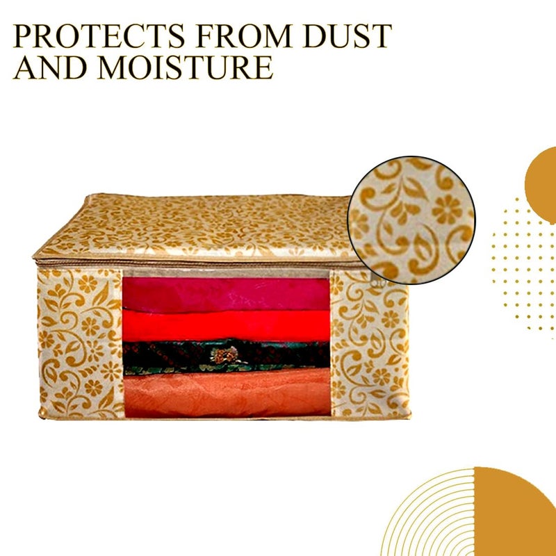 SHAPING FABRIC Non-Woven Garment Cover with Transparent Window & Double Metal Zipper - Dustproof Storage Bag for Sarees, Suits, Jackets, and Shirts - Image 3