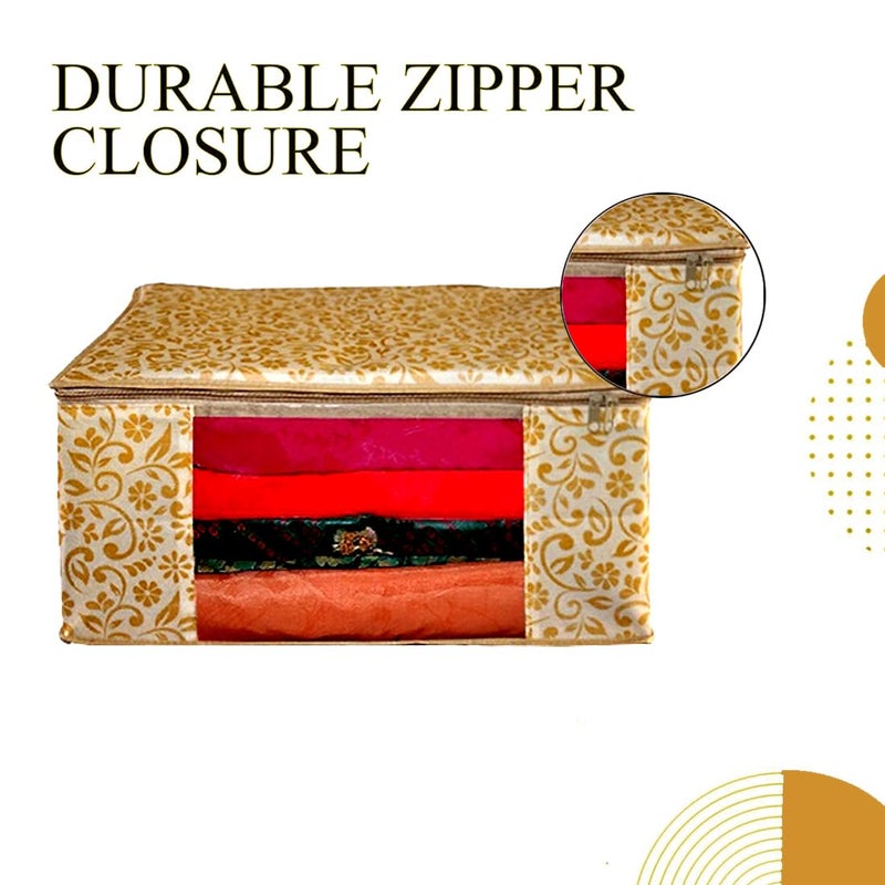 SHAPING FABRIC Non-Woven Garment Cover with Transparent Window & Double Metal Zipper - Dustproof Storage Bag for Sarees, Suits, Jackets, and Shirts - Image 5