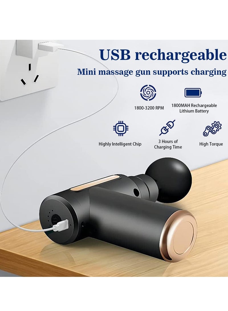 مسدس اللفافة - مسدس تدليك العضلات - جهاز تدليك الأنسجة العميقة المحمول باليد - جهاز تدليك تقويم العمود الفقري بقرع مع 6 سرعات قابلة للتعديل و4 رؤوس للرياضيين لتخفيف الألم والاسترخاء - Image 4