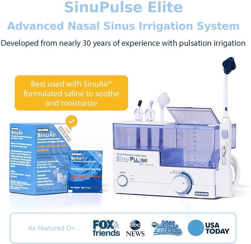 SINU PULSE ELITE نظام ري الأنف المتقدم SinuPulse Elite لتخفيف احتقان الأنف النابض مع 90 عبوة SinuAir ونصائح ري الأنف الإضافية وكتاب إلكتروني عن العناية بالجيوب الأنفية للدكتور روبرت س. إيفكر - Image 2