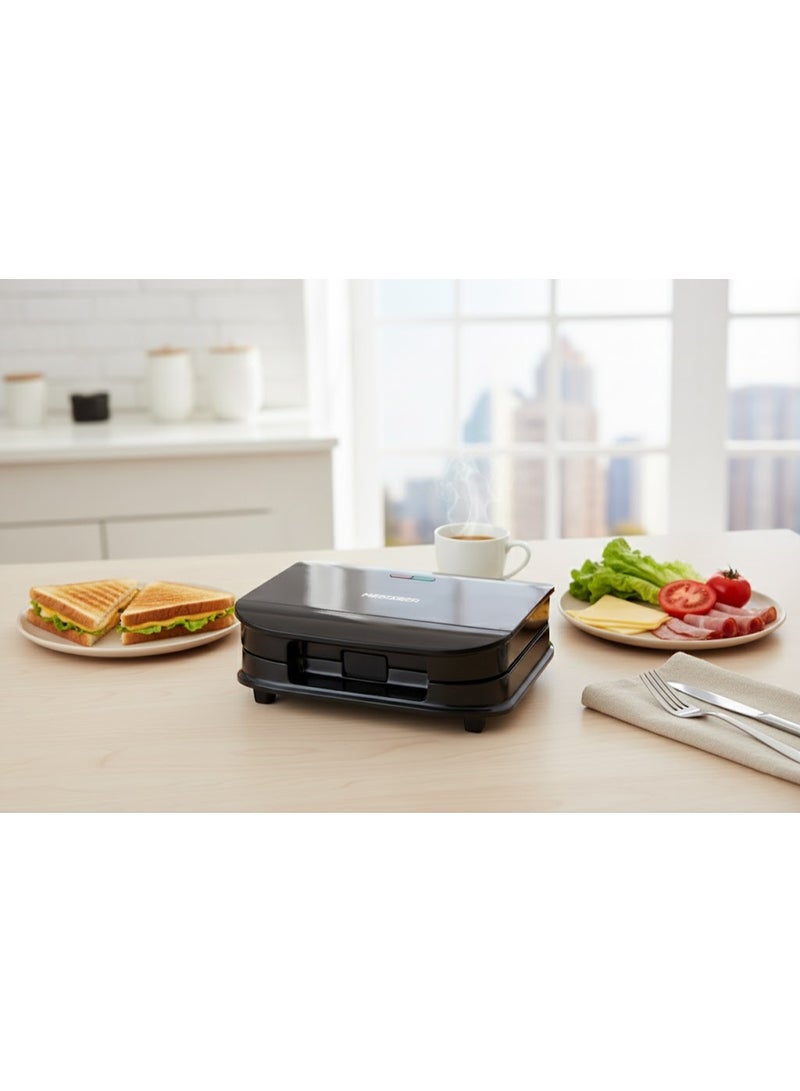 Mediatech Grillito Sandwich Maker, 750 W , Black - MT-SM209 - Image 2