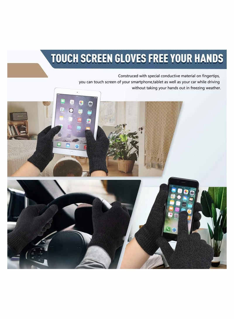 KASTWAVE Beanie Hat Scarf Touchscreen Gloves Set(Dark Gray) - Image 3