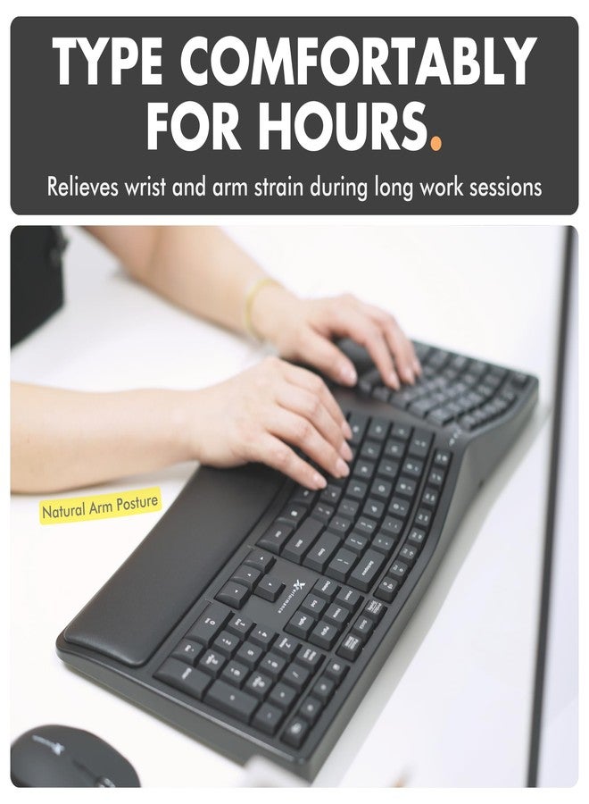 X9 Performance Wireless Ergonomic Keyboard | Split Keyboard with Wrist Rest (Type Naturally and Comfortably Longer) 110 Key Ergo Keyboard Wireless for Laptop, Desktop PC, Surface, Chromebook, Notebook - Image 2