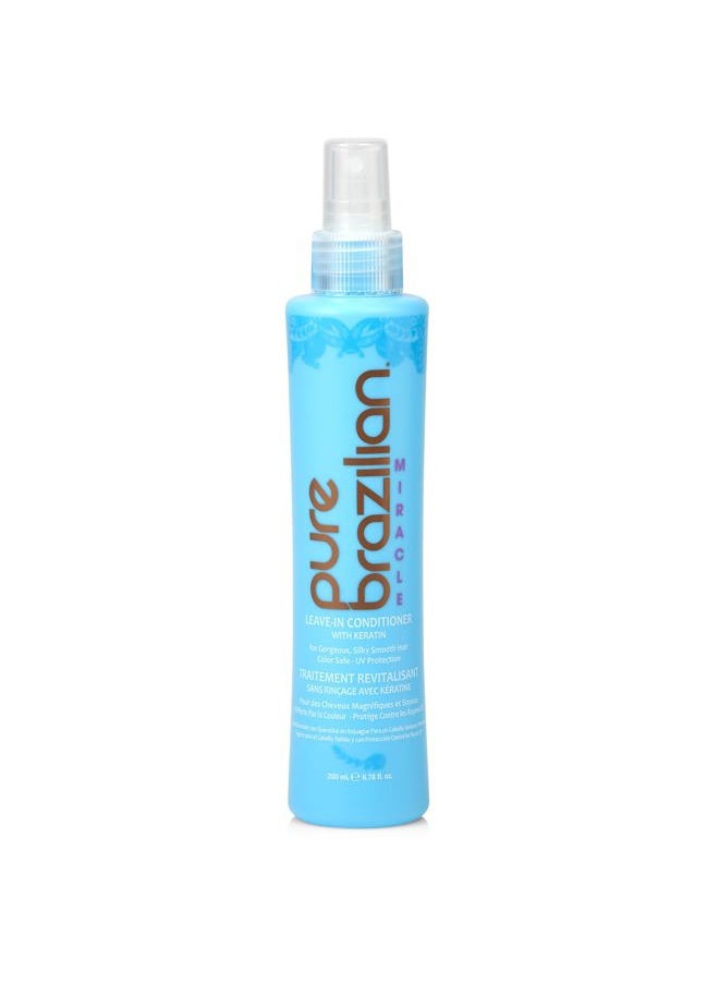 Pure Brazilian Leave-In Conditioner, Nourishing Hair Treatment Enriched with Keratin to Fortify & Strengthen, 6.78 Ounce (200 Milliliter)  - Image 1