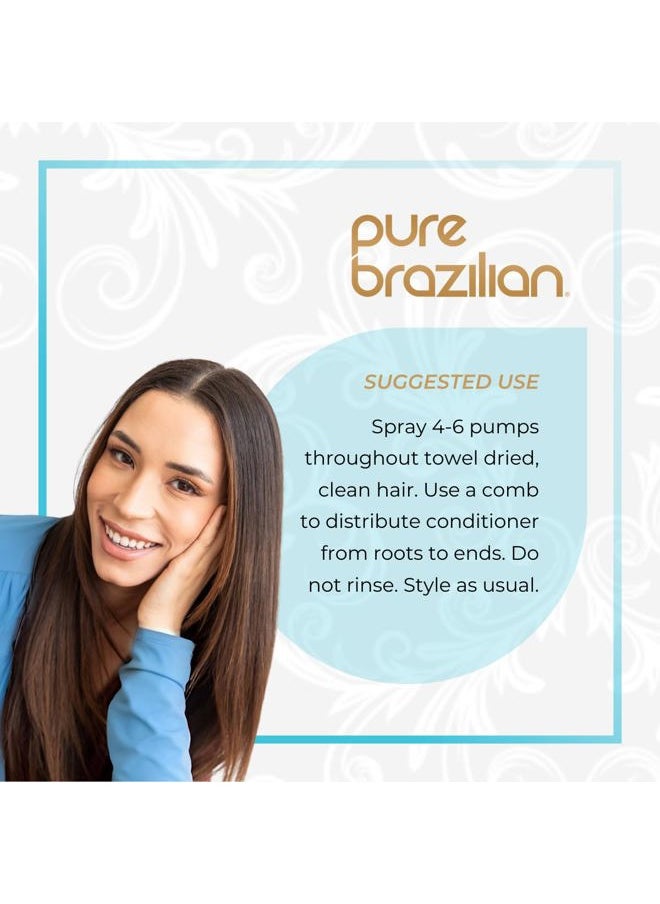 Pure Brazilian Leave-In Conditioner, Nourishing Hair Treatment Enriched with Keratin to Fortify & Strengthen, 6.78 Ounce (200 Milliliter)  - Image 4