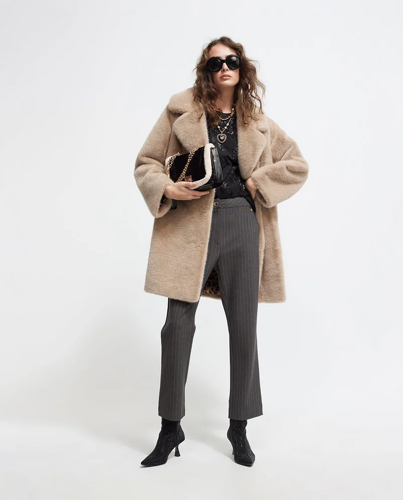 Lola Casademunt Crossbody bag with faux shearling details