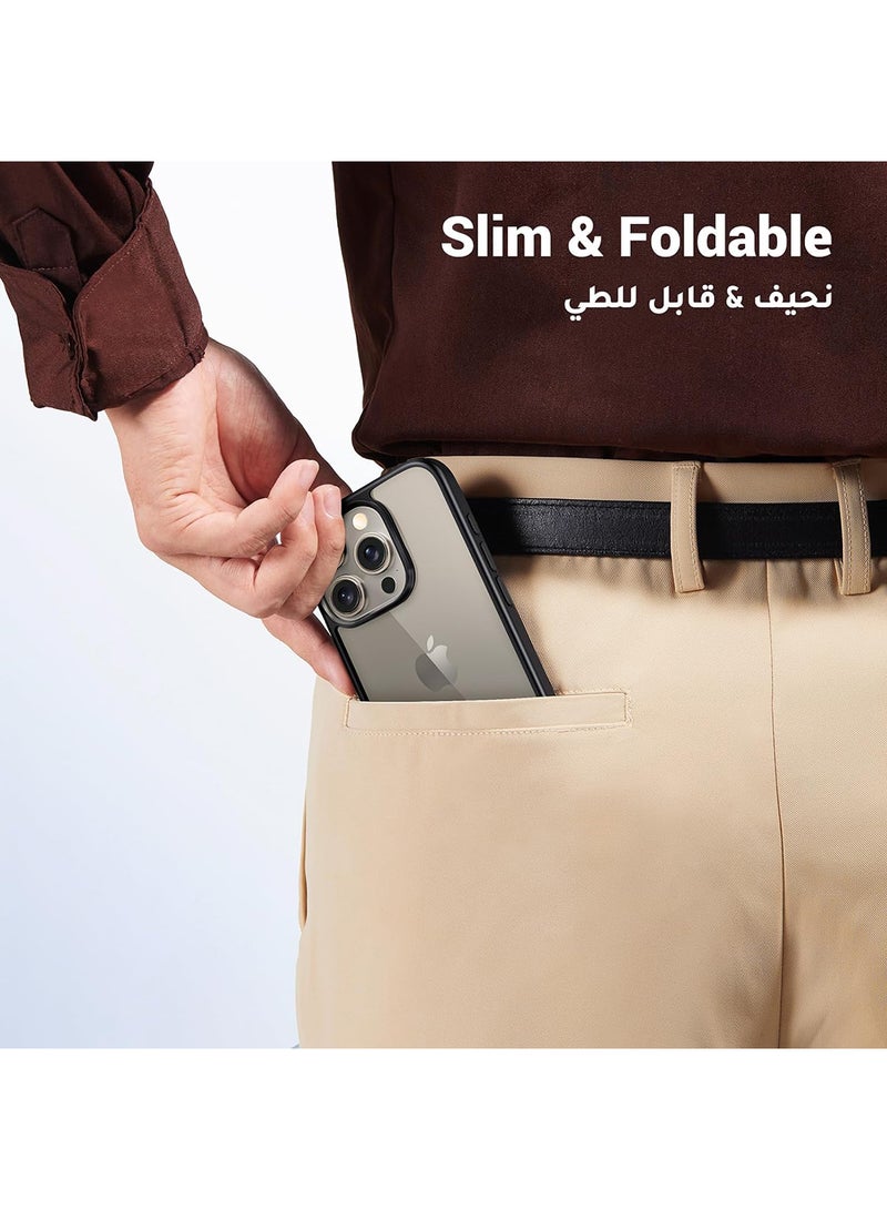 يو جرين حافظة بمسند لآيفون 15 برو ماكس 6.7 بوصة بمسند معدني رفيع للغاية ومضاد للأصفر ومقاوم للاهتراء ومقاوم للسقوط ومضاد للخدش ولوحة خلفية من الأكريليك حماية شاملة لآيفون 15 برو ماكس - Image 4