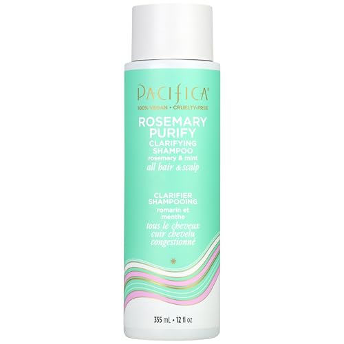Pacifica Clarifying Shampoo  Rosemary Purify Invigorating Shampoo wSoothing Mint for Detoxing Hair  Scalp BuildUp Sulfate  Silicone Free  Vegan  CrueltyFree Dermatologist Tested